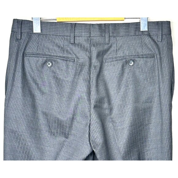 Banana Republic Mens Wool Dress Pants Classic Fit Charcoal Striped 34x33 - Picture 4 of 12